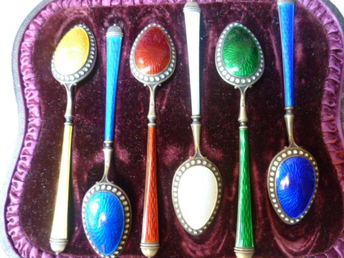 Antico set cucchiaini - , argento